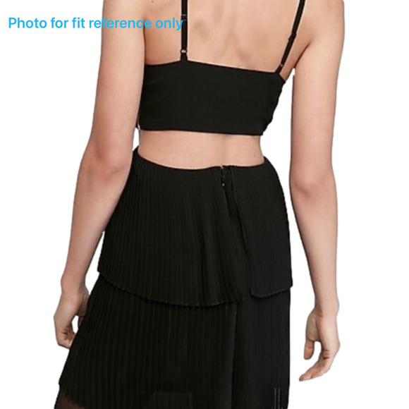 EXPRESS pleated tiered cut out fit and flare pink dress size S NWT - Picture 11 of 16